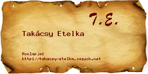 Takácsy Etelka névjegykártya
